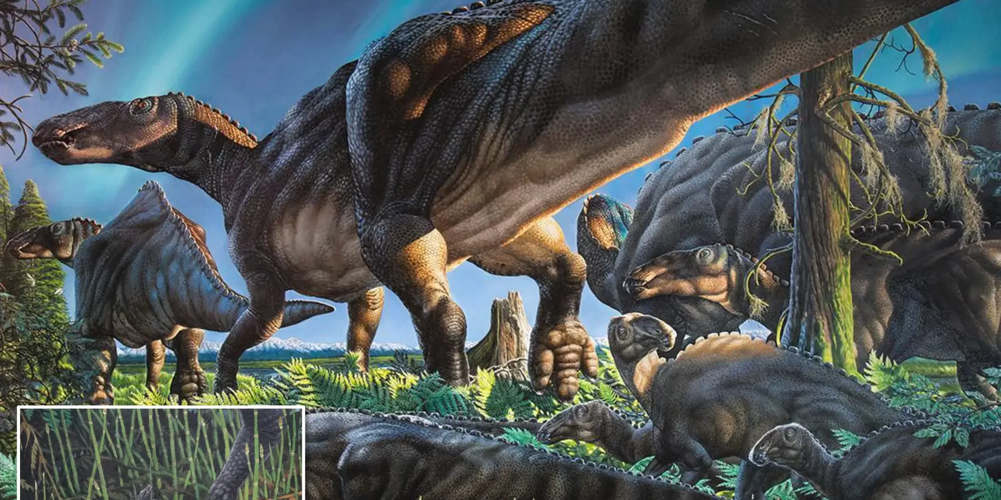 A jégegérnek gigantikus méretű állatok mellett kellett élnie. Illusztráció: James Havens